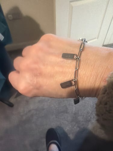 Customer photo review of Personalized Chain Link Bracelet with Custom Name Charms