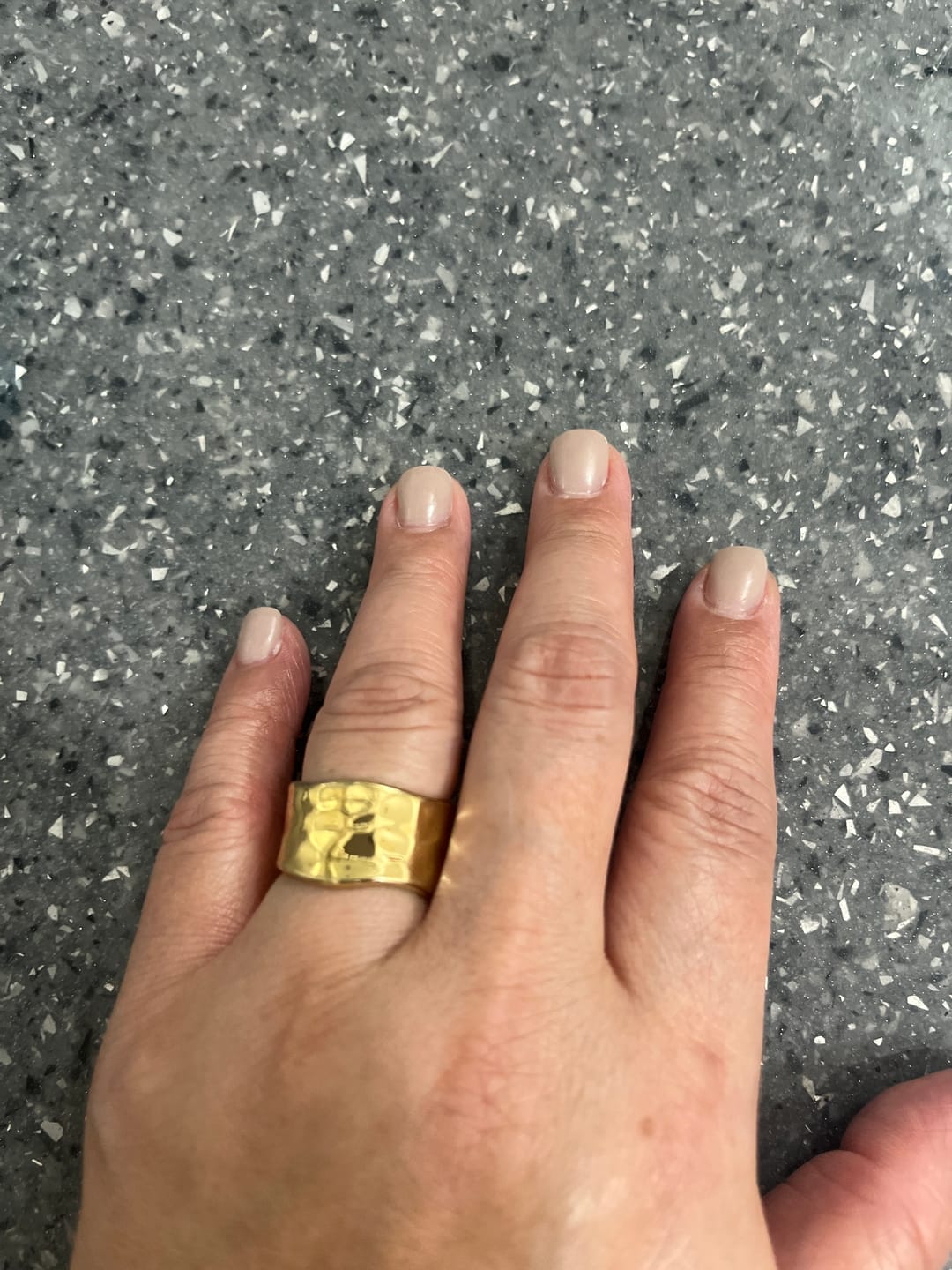 Customer photo review of Textured Band Ring