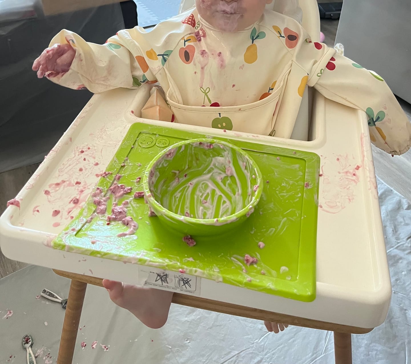 Customer photo review of Bee Clean Polyester Bib (Fruity)