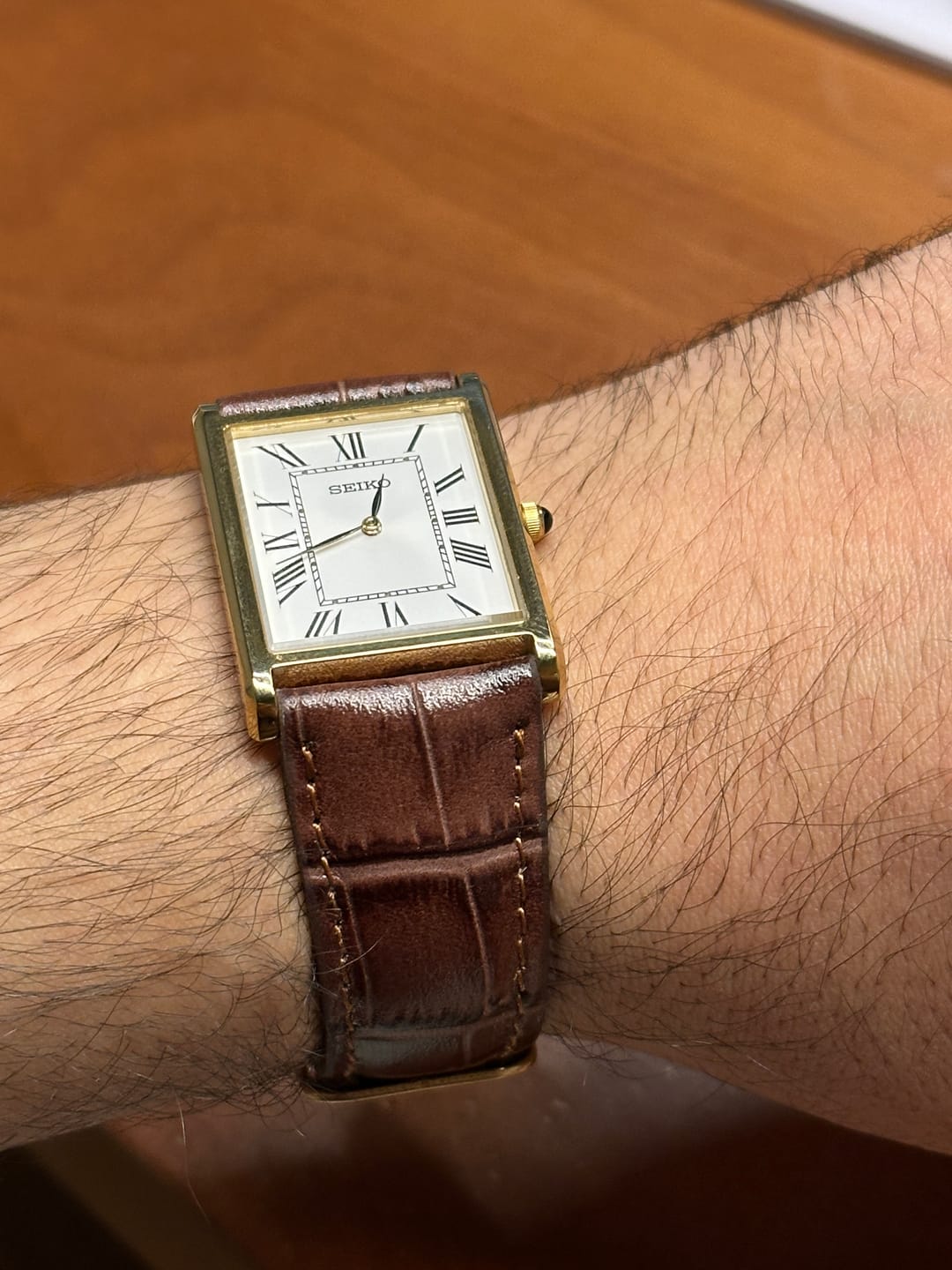Customer photo review of Klasik Saat Deri Kordon Saat Kayışı Taba - Croco