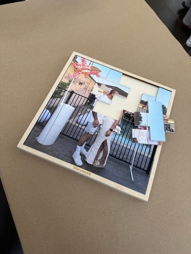 Customer photo review of Wooden Square Puzzle Print