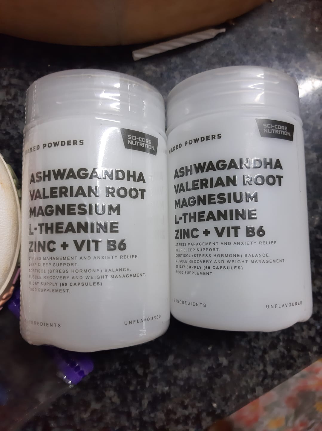 Customer photo review of Ashwagandha, Valerian Root, Magnesium, L-Theanine, Zinc, Vit B6 - 60 caps