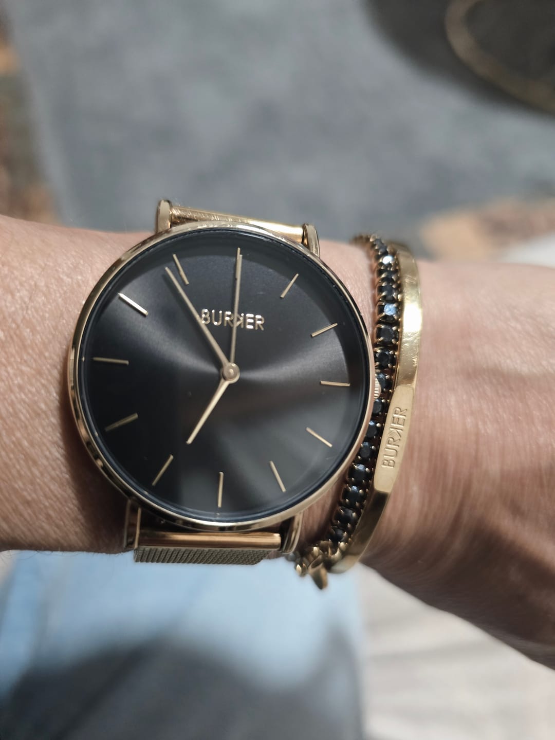 Customer photo review of Jade Gold Black Bracelet