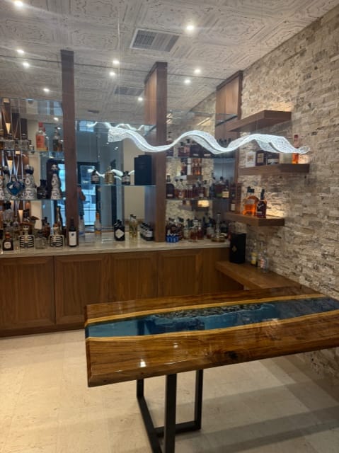 Customer photo review of Custom Epoxy Black Walnut Blue River Dining Table CT37 $2,534.60 Payment Link For Jason