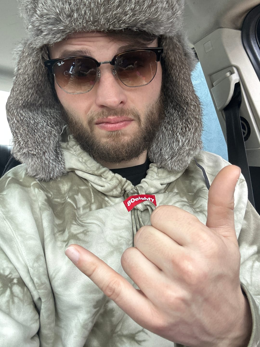 Customer photo review of 80Eighty® Tie Dye Olive Hoodie
