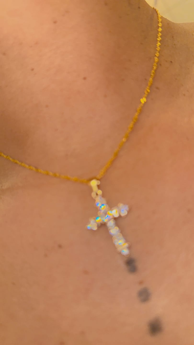 Customer photo review of Diamond Cross Necklace