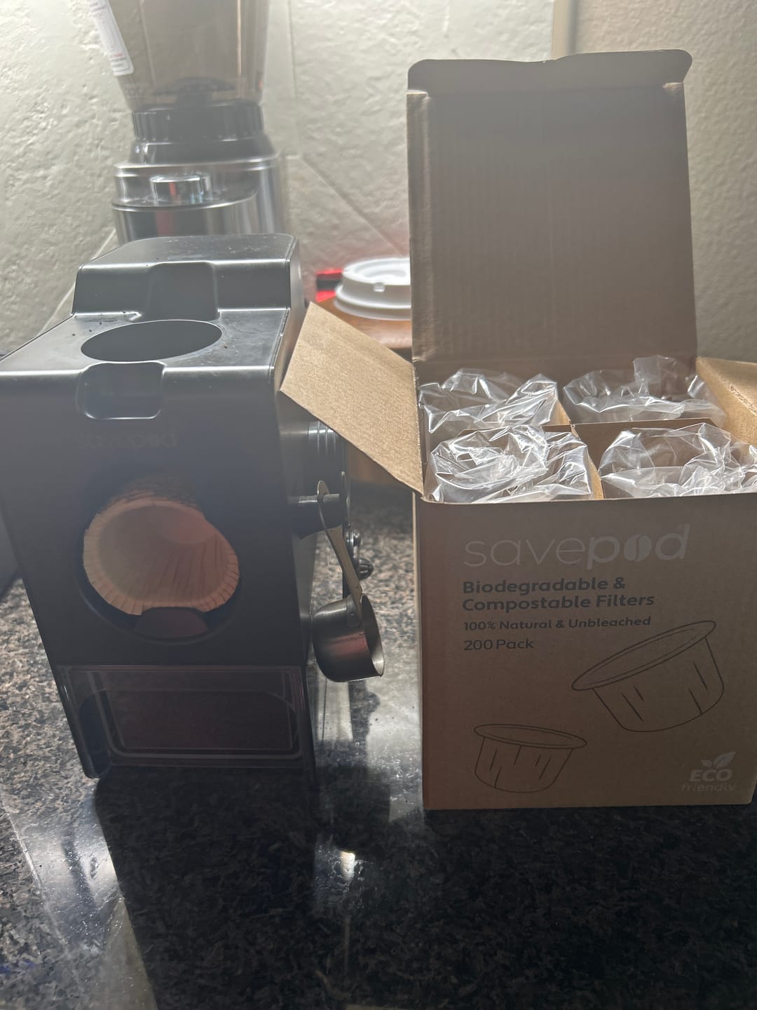 Customer photo review of Savepod® Disposable Coffee Filters - 100% Compostable