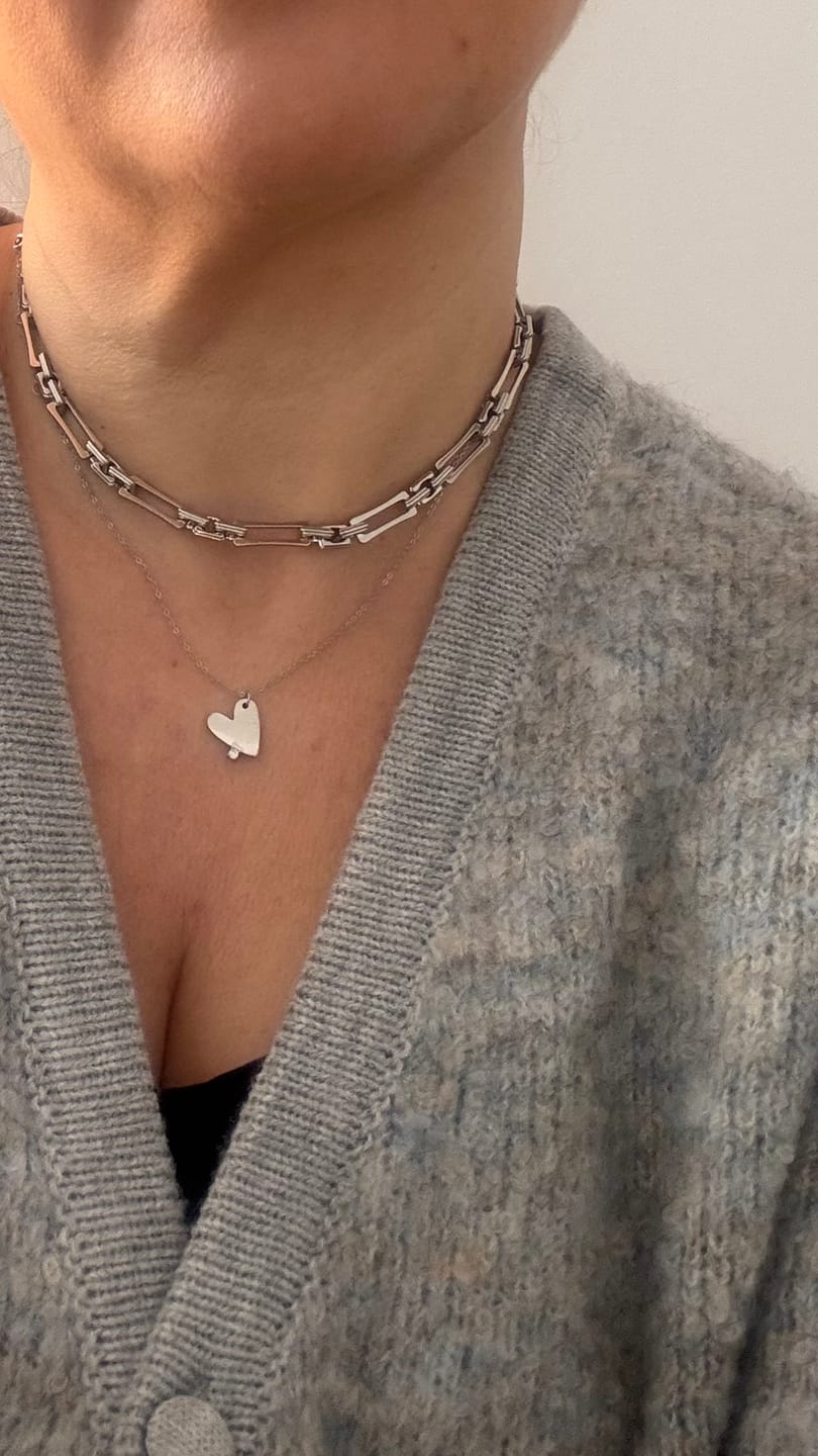 Customer photo review of Heart With Stones Necklace