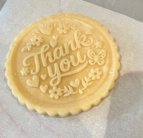 Customer photo review of Thank You Cookie Stamp - Non-custom Circle
