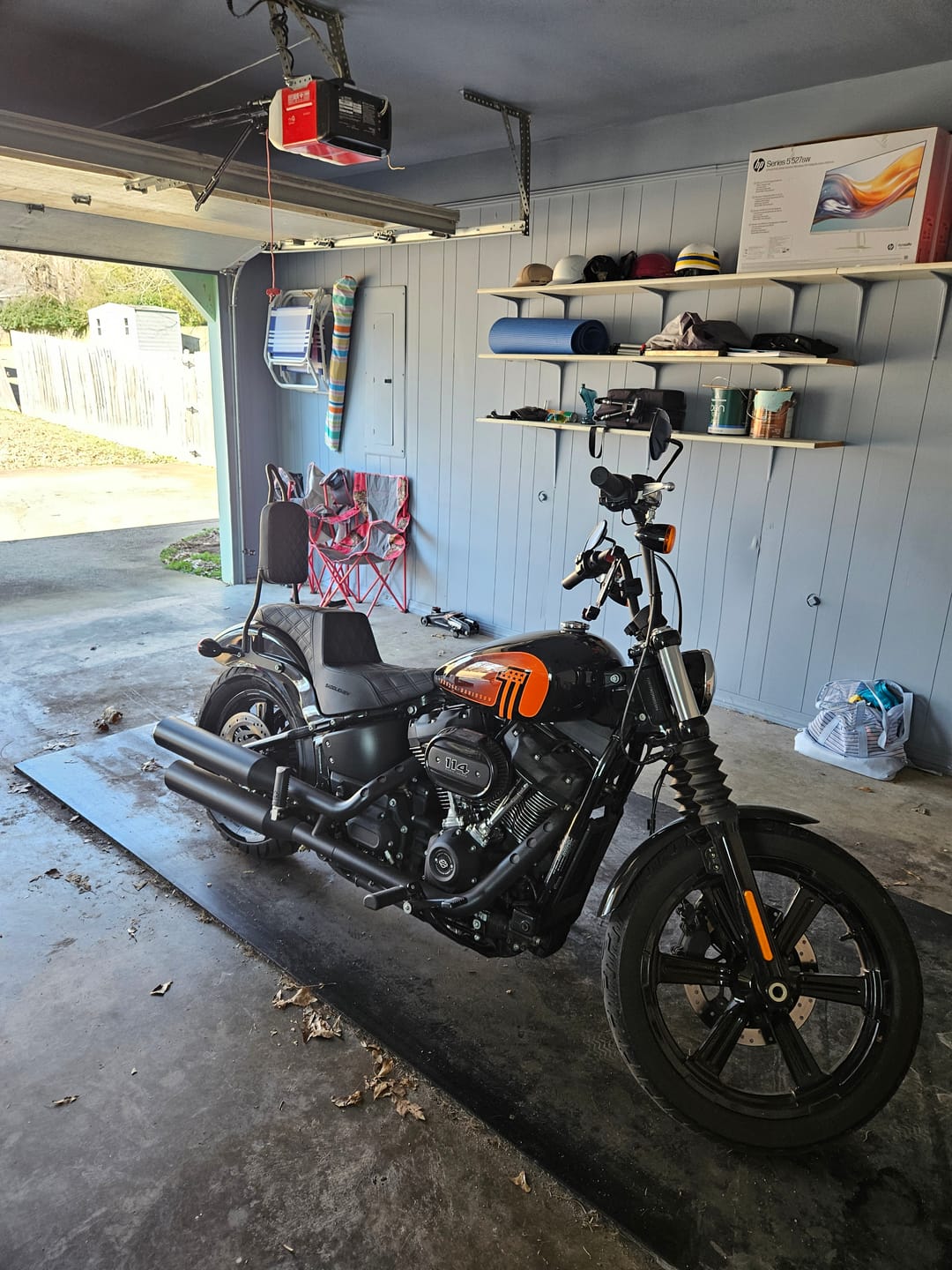 Customer photo review of Viking Iron Born Diamond Stitch Leather Tall Motorcycle Sissy Bar Pad for Harley Davidson
