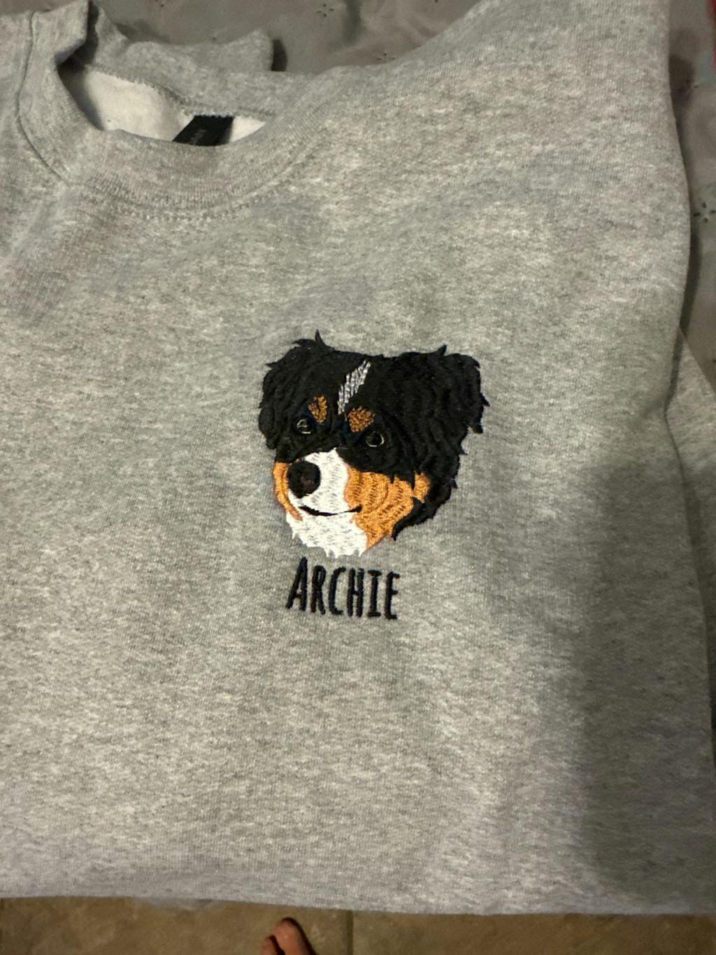 Customer photo review of Mystichot Custom Embroidered Pet Sweatshirt