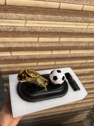 Customer photo review of Solar Powered Soccer-Themed Car Air Freshener