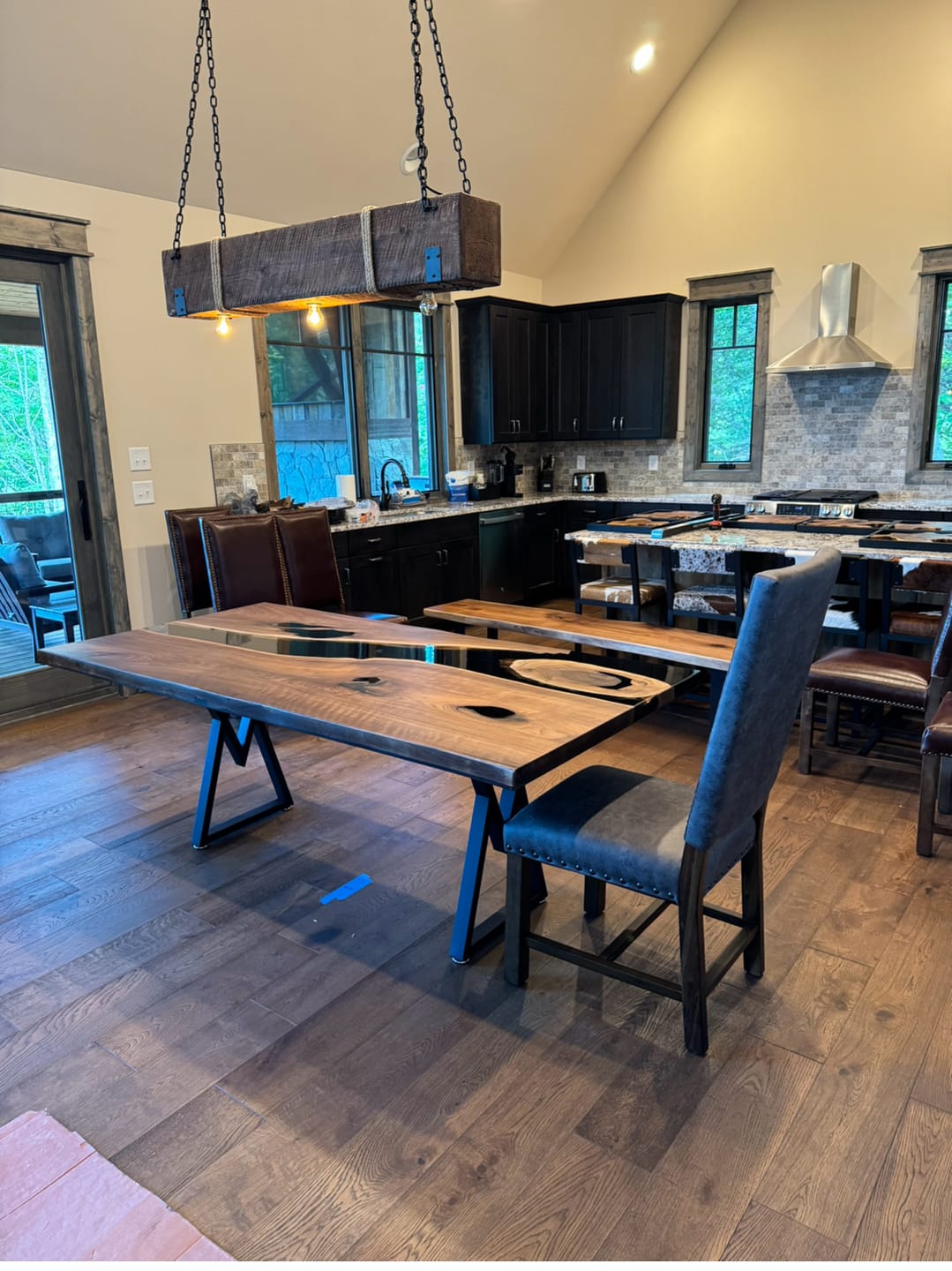 Customer photo review of Custom Black Walnut Wood River Resin Epoxy Table CT50