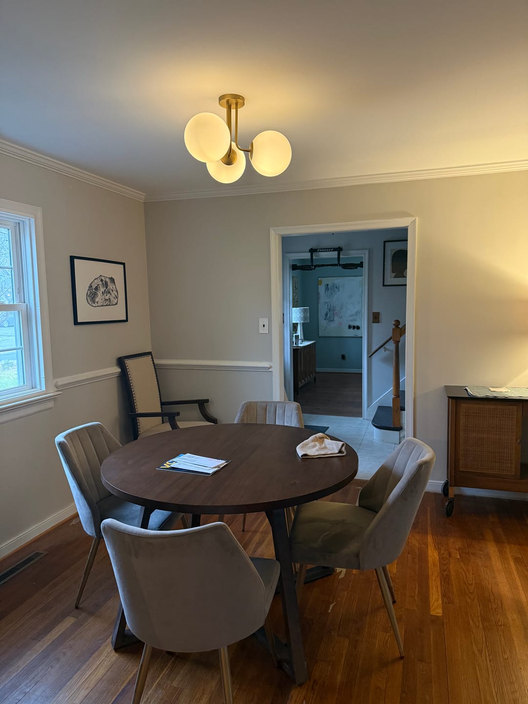 Customer photo review of Modern 3-Light Opal Glass Globe Ceiling Light