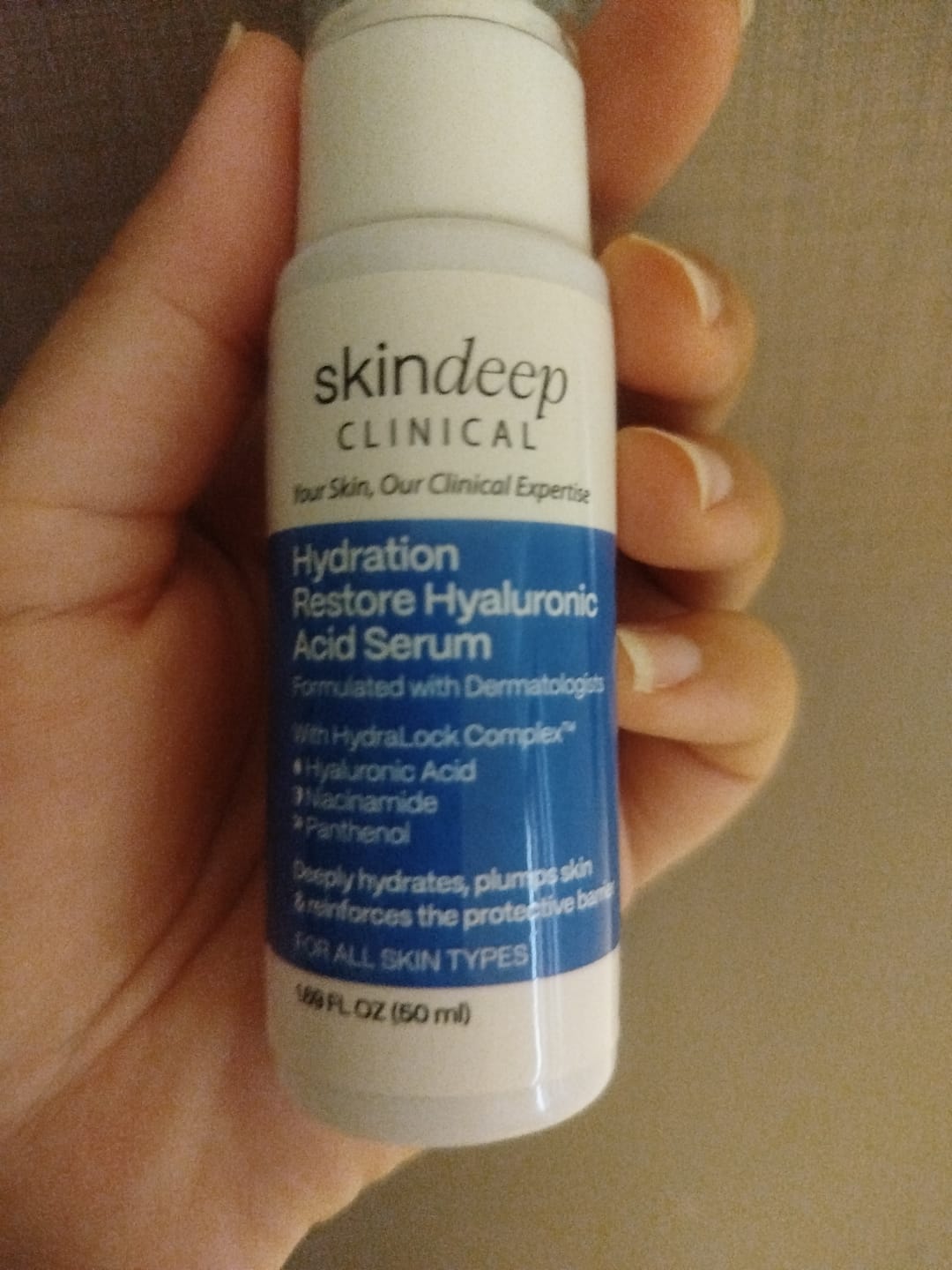 Customer photo review of Hydration Restore Hyaluronic Acid Serum
