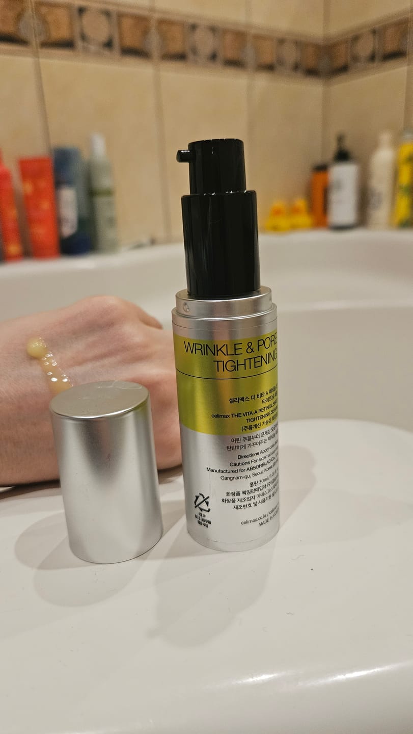 Customer photo review of Liftinga efektu piešķirošs serums ar retinolu un mikroadatām Celimax The Vita−A Retinol Shot Tightening Serum