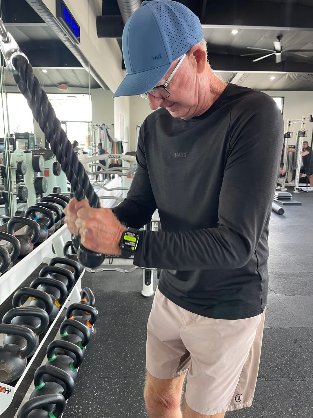 Customer photo review of Essentials Long Sleeve Athletic Fitted Tee