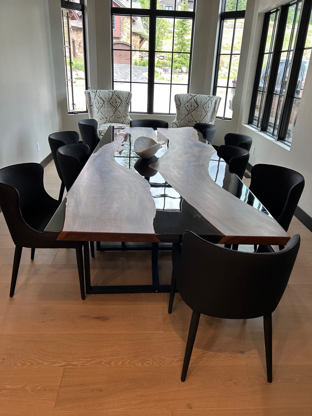 Customer photo review of Custom Black Walnut Wood River Resin Epoxy Table CT50