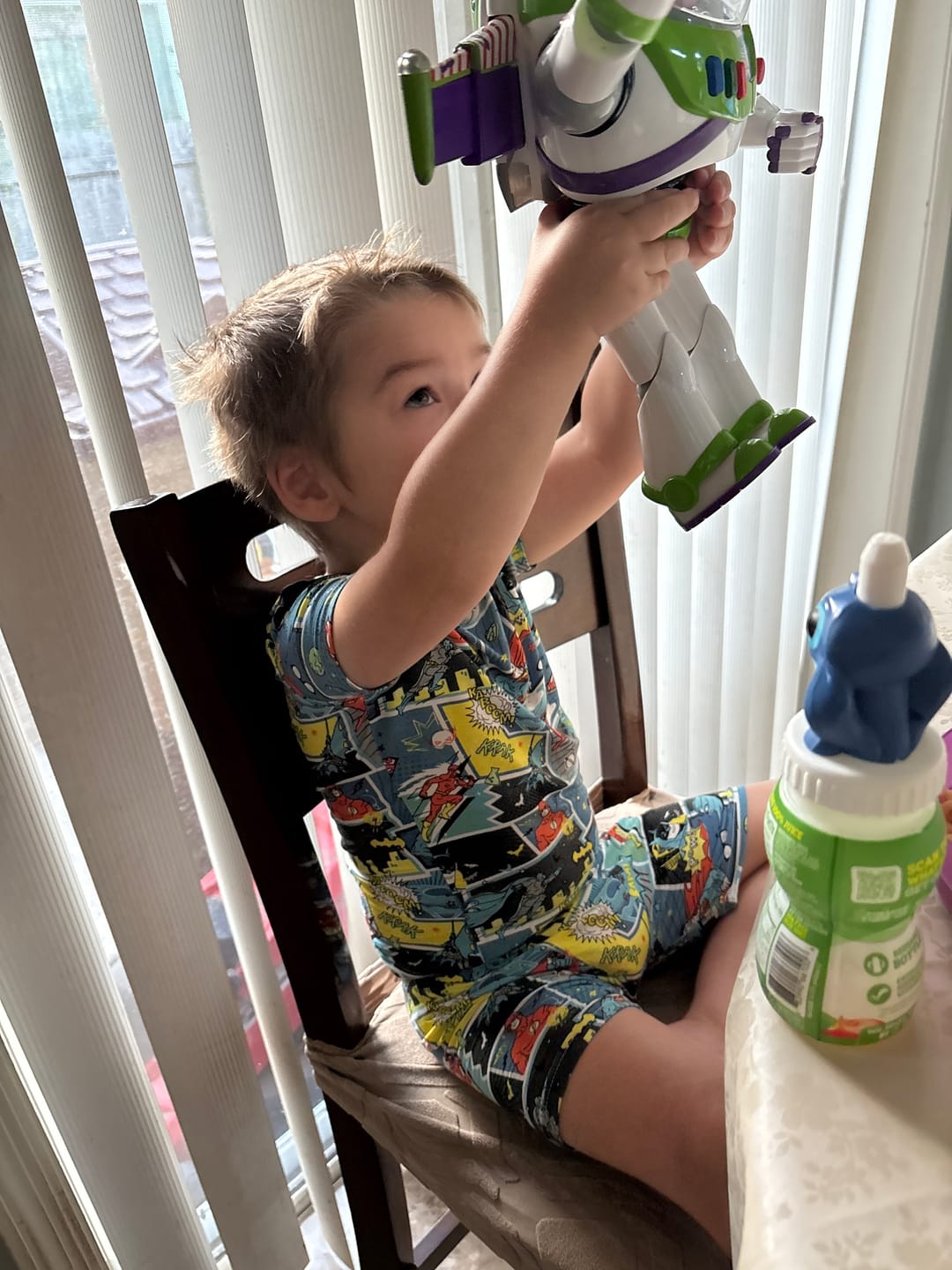 Customer photo review of Justice League Heroes Bamboo Kids Pajama Short Set