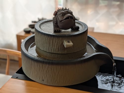 Customer photo review of Chinese Flowing Water Landscape Tea Table Set With Fish Pond