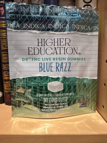 Customer photo review of Higher Education™ D9 THC Live Resin Gummies | 100MG Blue razz - Indica