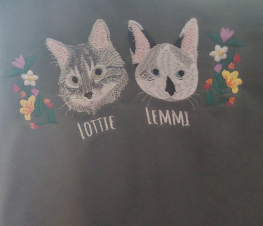 Customer photo review of Mystichot Custom Embroidered Pet Sweatshirt