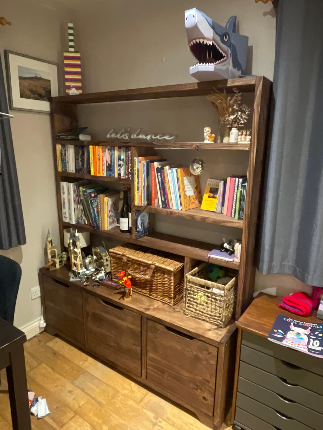 Customer photo review of Reclaimed Wood Bookcase / Shelving Units room divider - lowsmalldoors