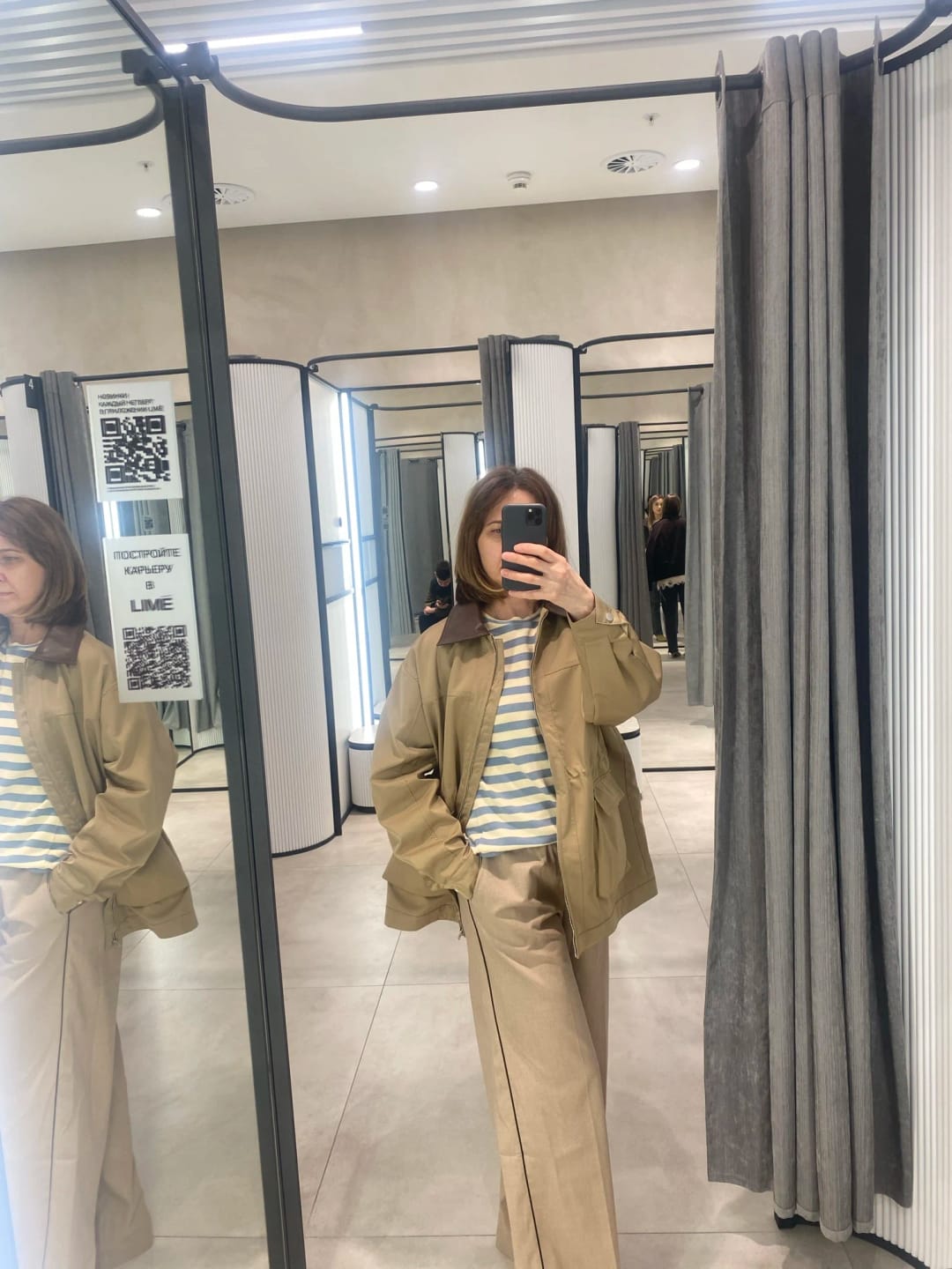 Customer photo review of Evangeline Short Pocket Trench Coat