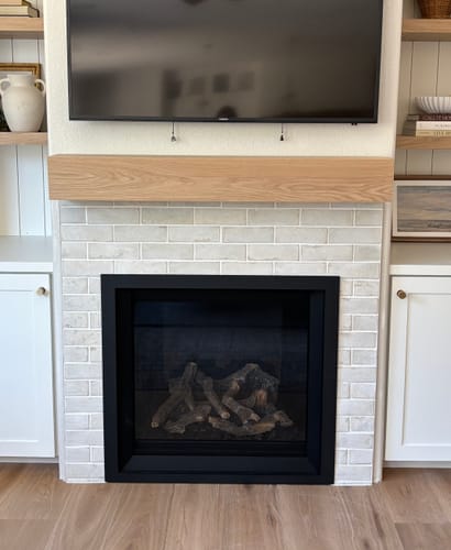 Customer photo review of White Oak Fireplace Mantel
