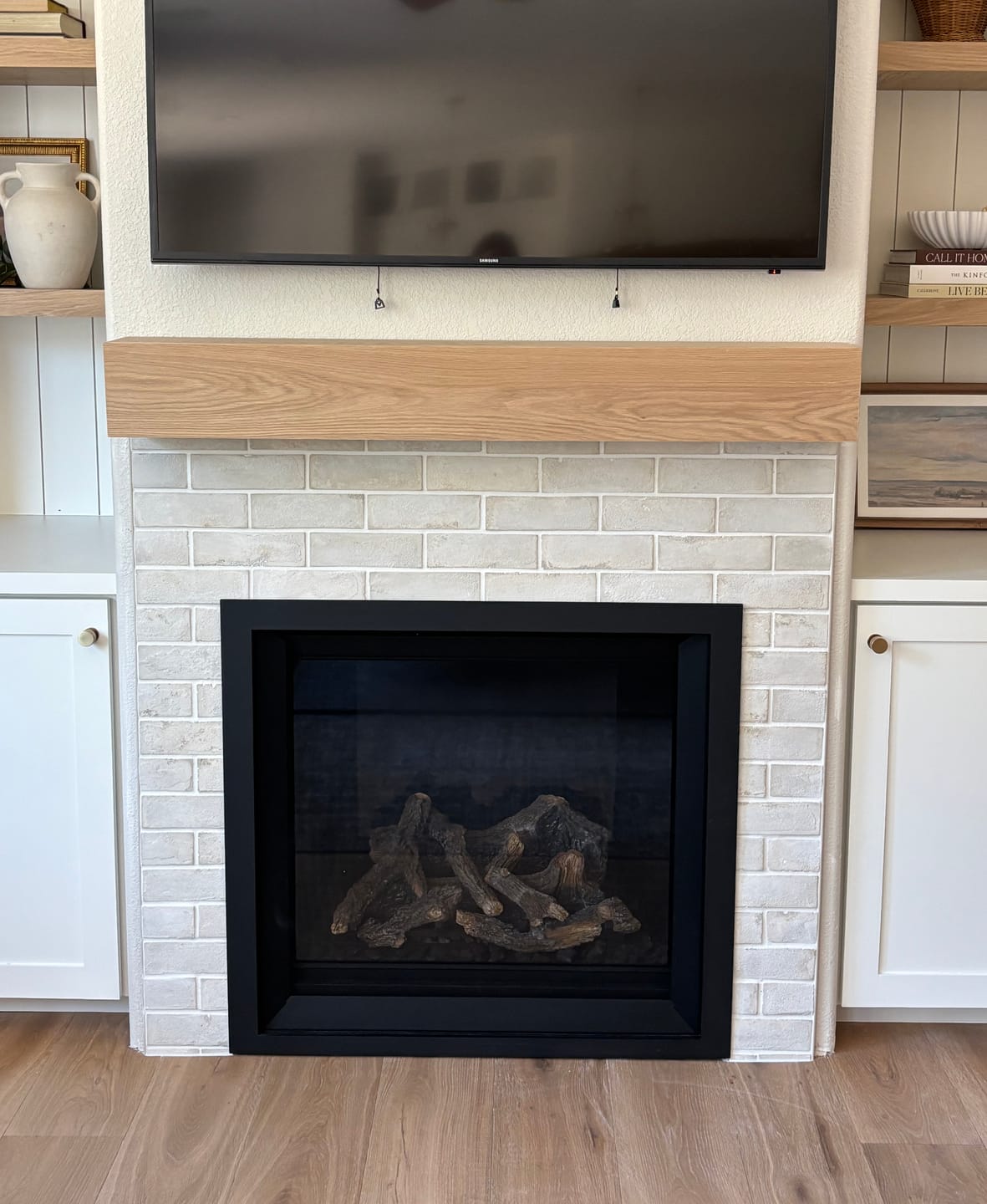 Customer photo review of White Oak Fireplace Mantel