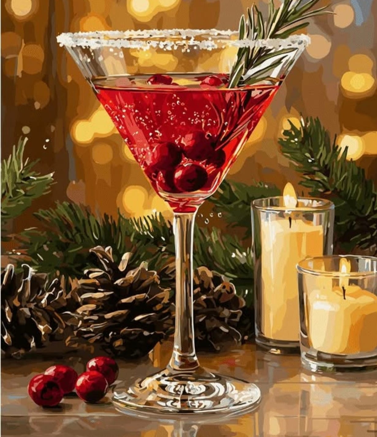 Customer photo review of Malen nach Zahlen - Weihnachts-Cosmopolitan