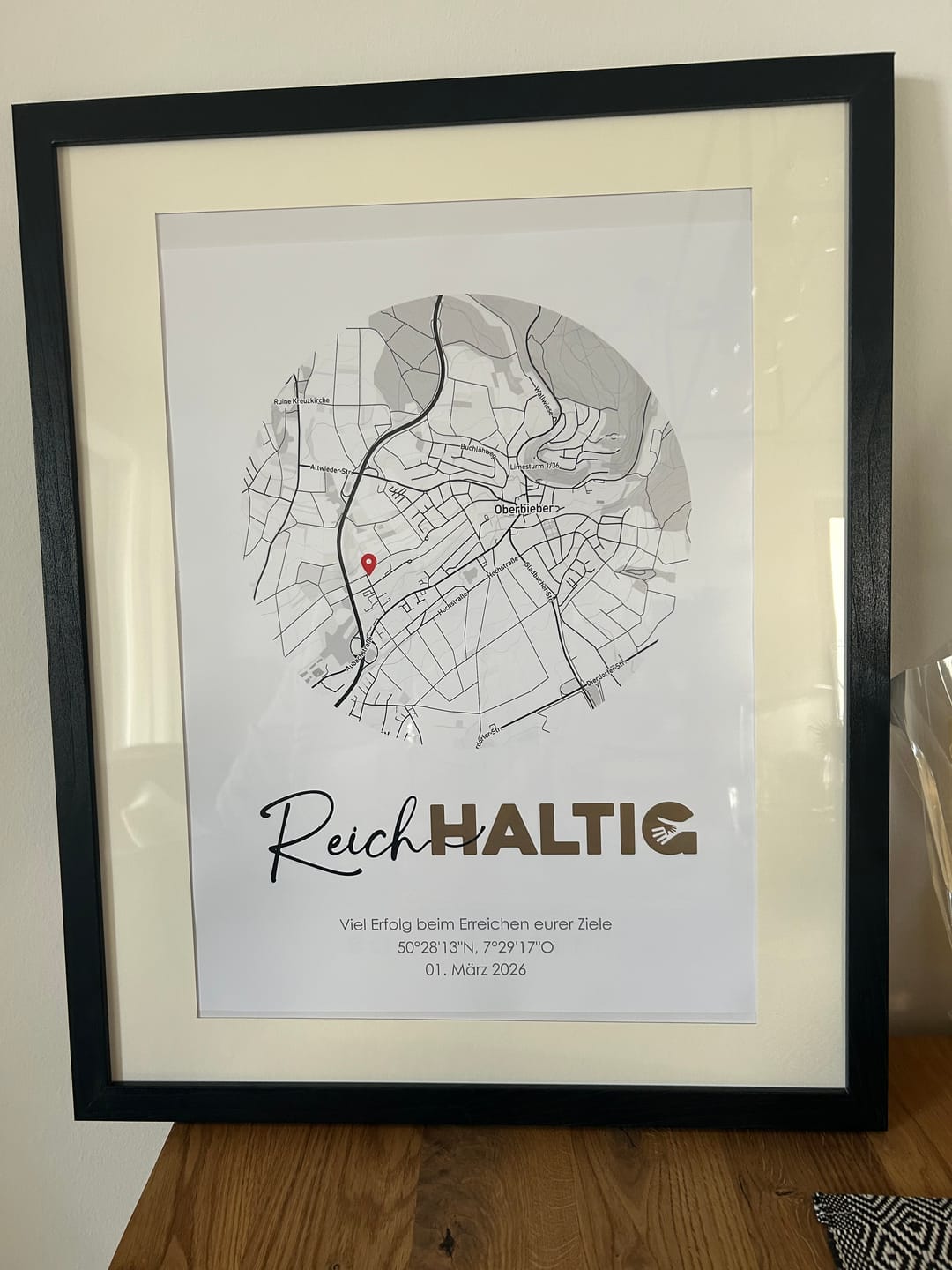 Customer photo review of Geschenk zur Praxiseröffnung - Personalisiertes Poster