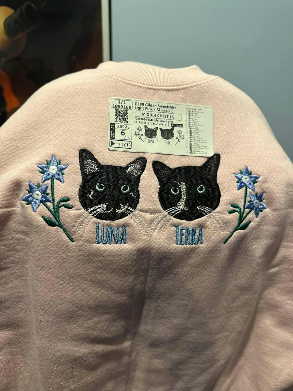 Customer photo review of Mystichot Custom Embroidered Pet Sweatshirt