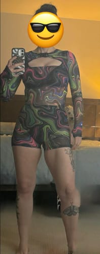 Customer photo review of Hypno Dancer Mesh Long Sleeve Romper