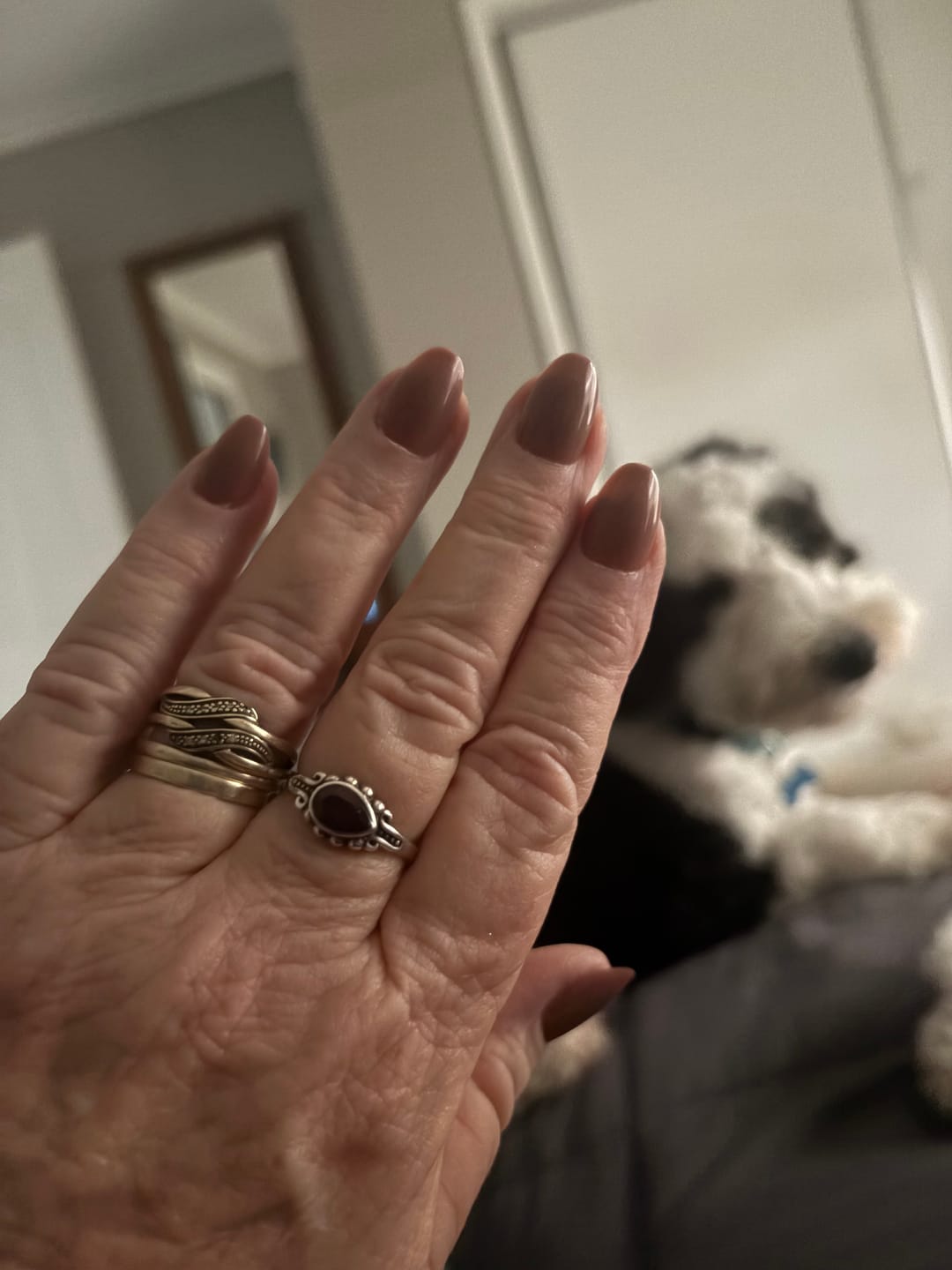 Customer photo review of Rose Gleam – Super Short Almond Shape | Salon Quality Press-on Nails Kit – Shimmery Pink Nails