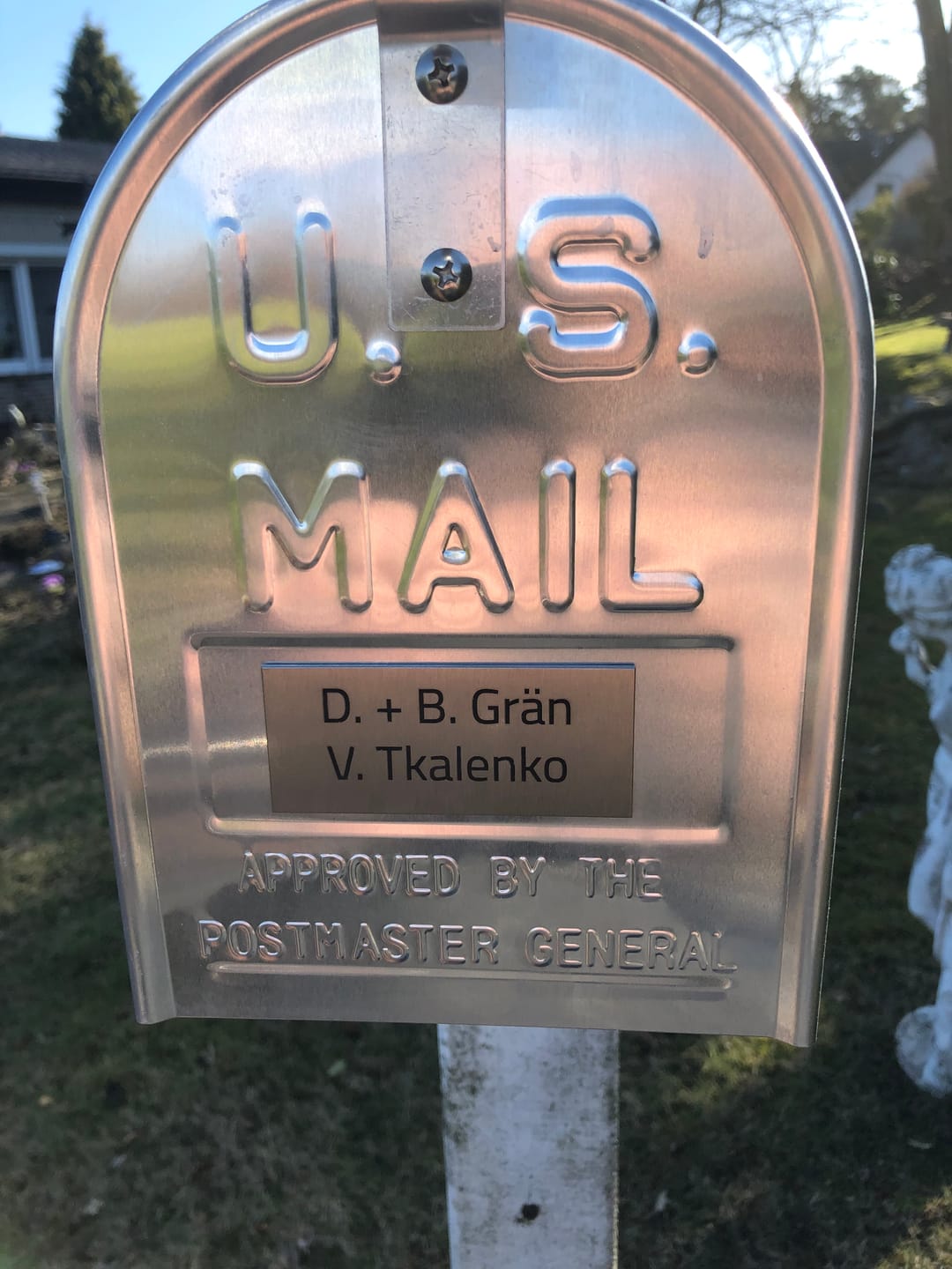 Customer photo review of V2A Edelstahlschild in verschiedenen Größen, individuell personalisierbar.