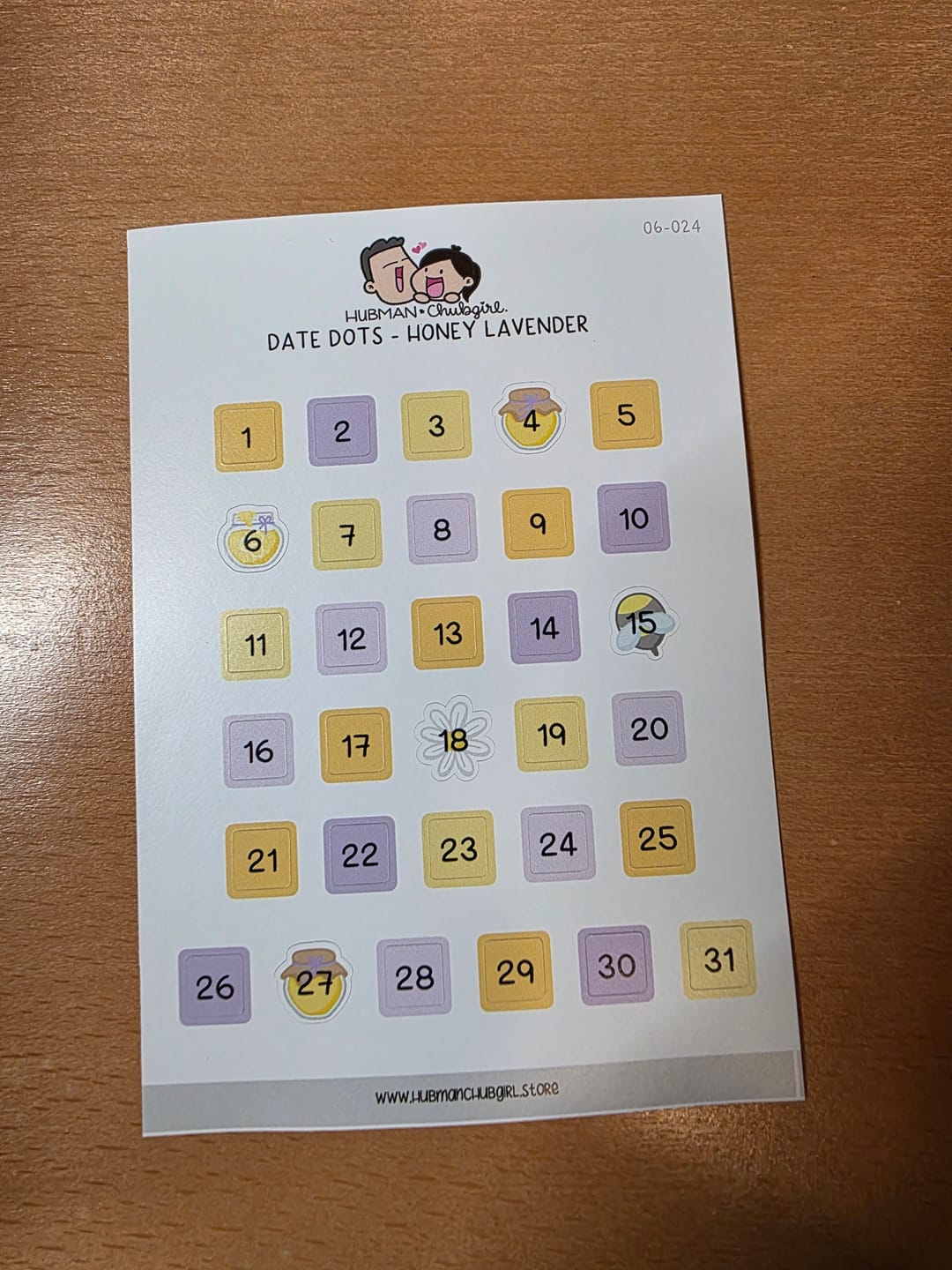 Customer photo review of Date Dots - Honey Lavender Planner Stickers