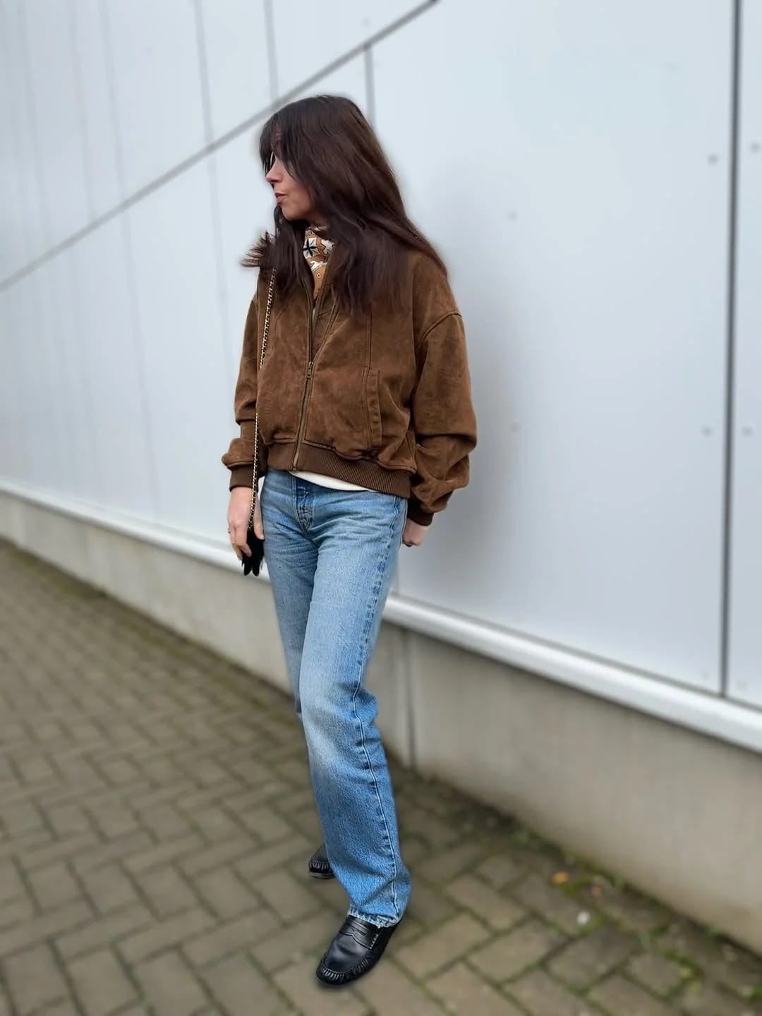 Customer photo review of Heather Faux Suede Jacket