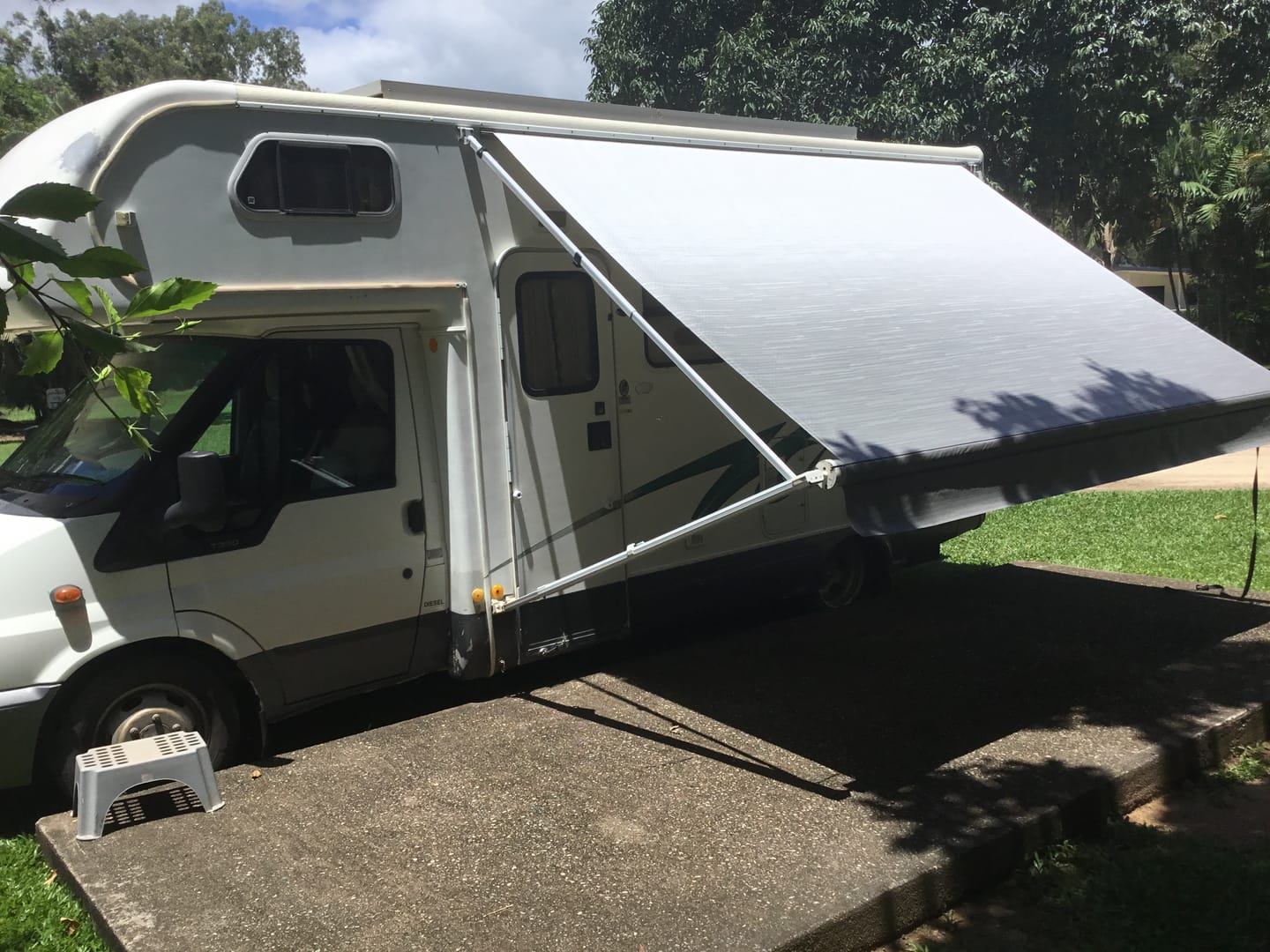 Customer photo review of Awning Replacement Vinyl - Grey Fade WA2006