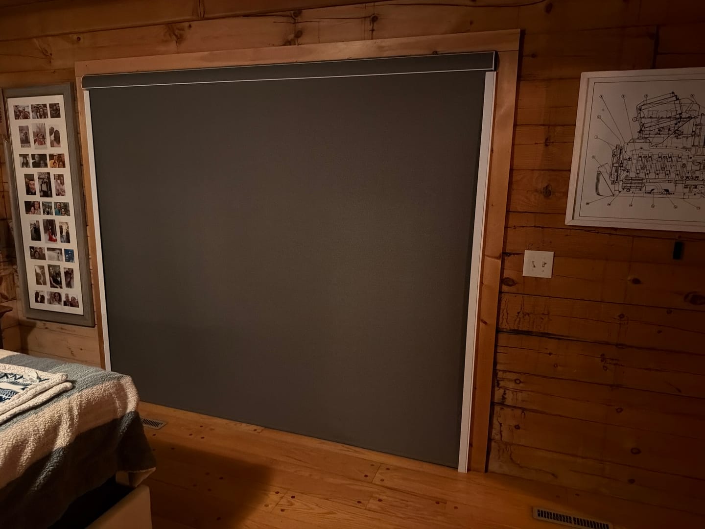 Customer photo review of SmartWings Motorized Roller Shades 100% Blackout Eclipse