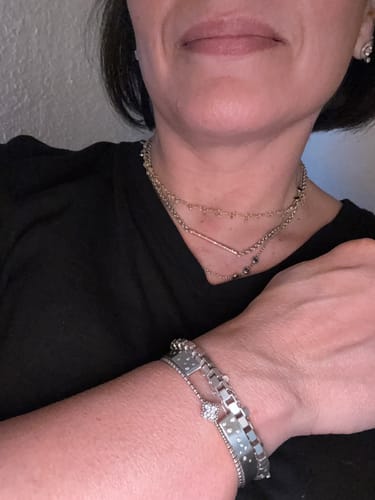 Customer photo review of Grey Diamond Cluster Chain