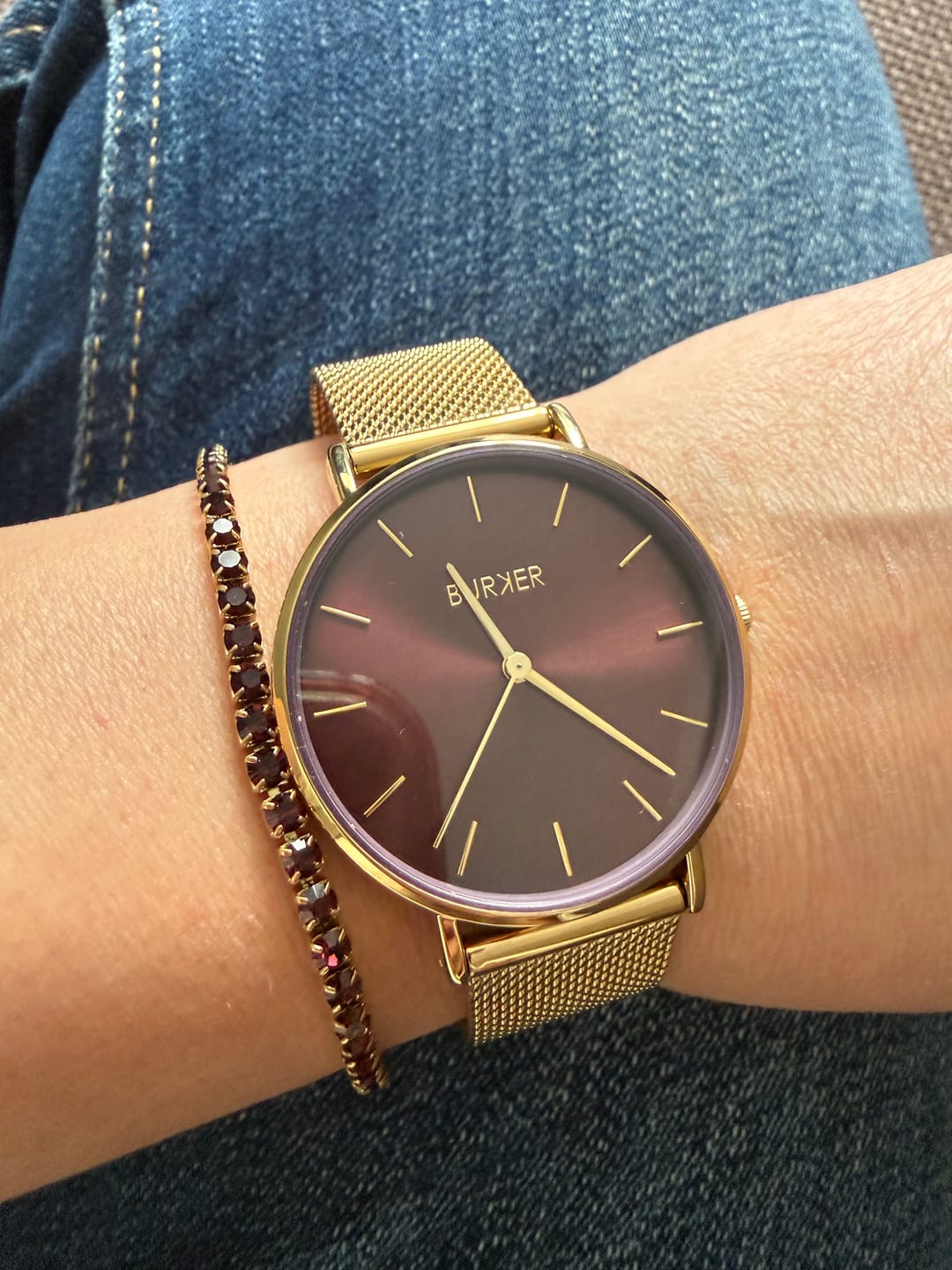 Customer photo review of Ava Gold Burgundy