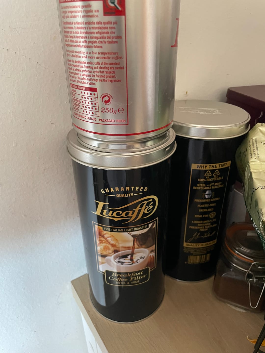 Customer photo review of Lucaffe Breakfast Coffee filter 500 grs Grano Molido