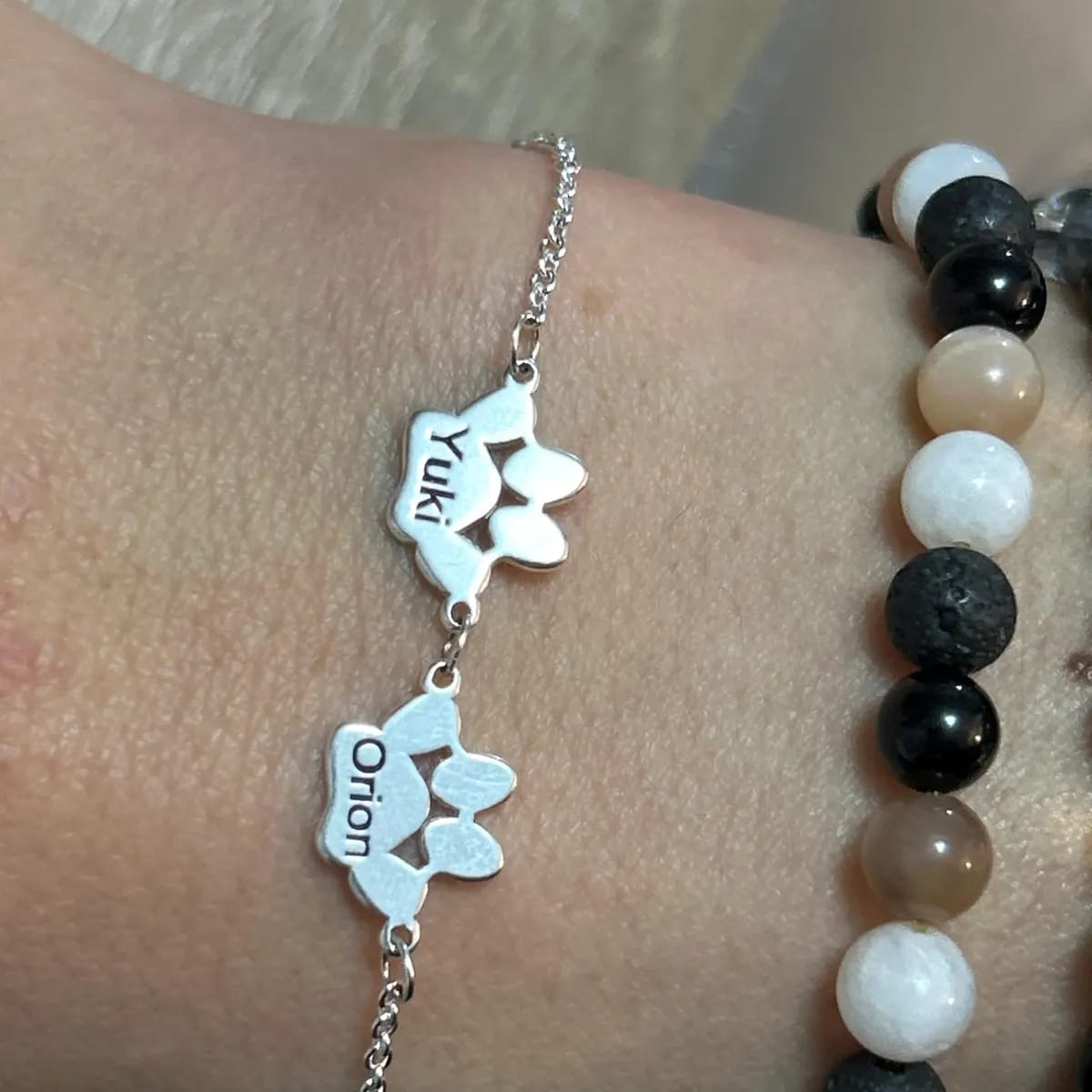Customer photo review of Personalized Paw Name Bracelet