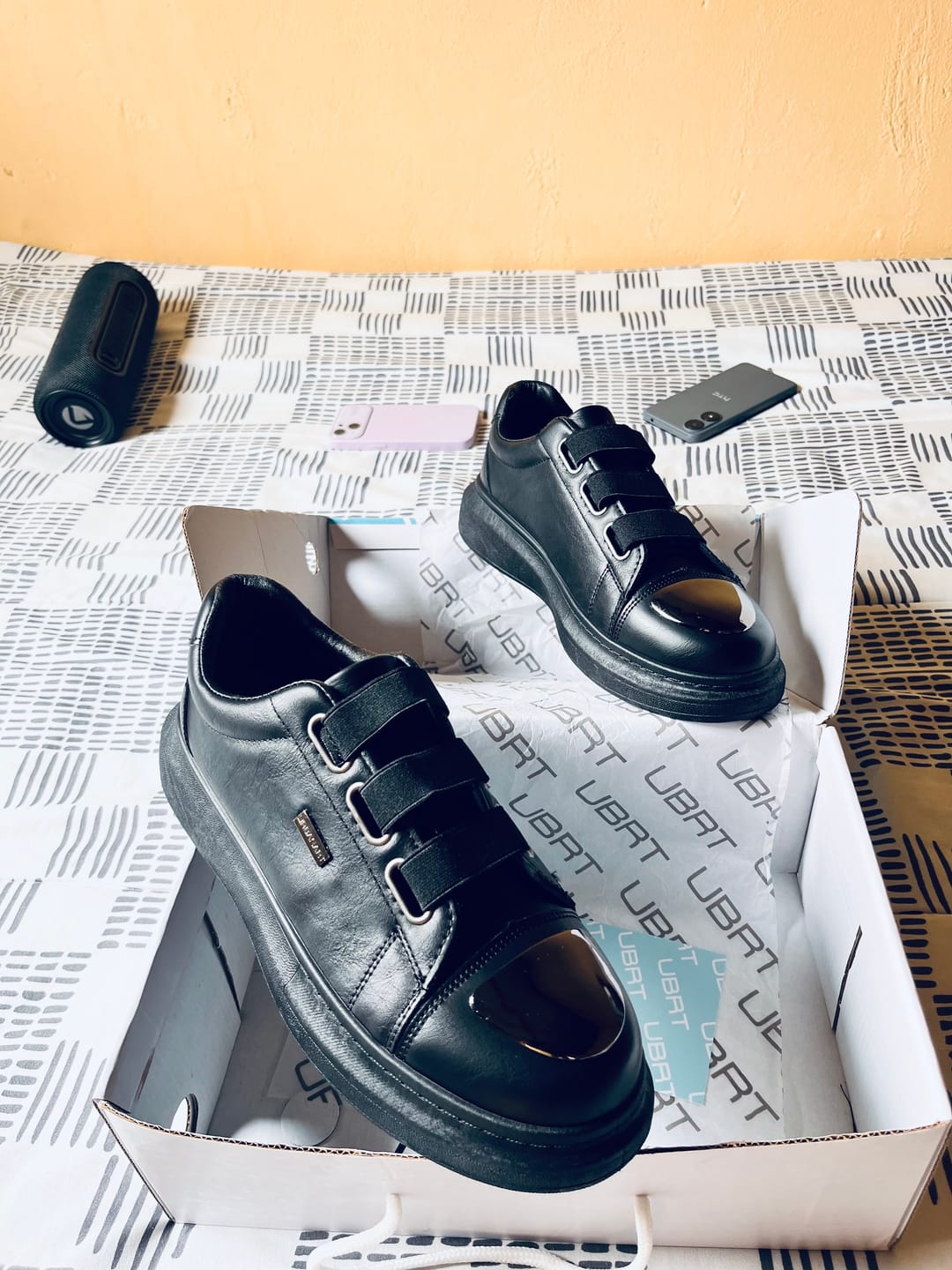 Customer photo review of Urbanart Hype 12 Faux Wax Sneaker - Black