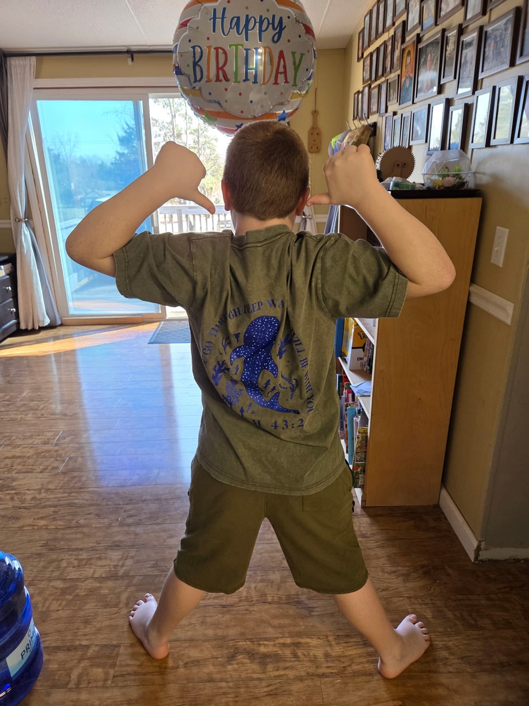 Customer photo review of Christianartworkshop I Will Be With You Double Sided Unisex Washed T-shirt