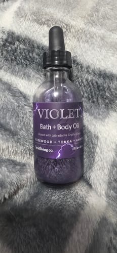 Customer photo review of Violet Bath & Body Oil