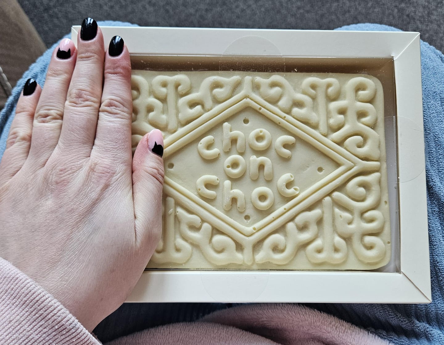 Customer photo review of Giant Custard Cream Biscuit Shaped Chocolate