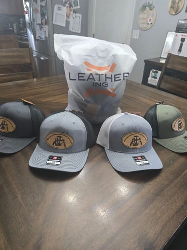 Customer photo review of Premium Custom Leather Patch Hats (Wholesale)