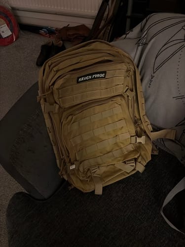 Customer photo review of Raven Forge Khaki Backpack